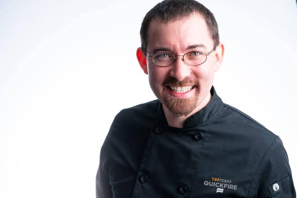 Chef Matt Stone in his Top Chef Quickfire chef jacket