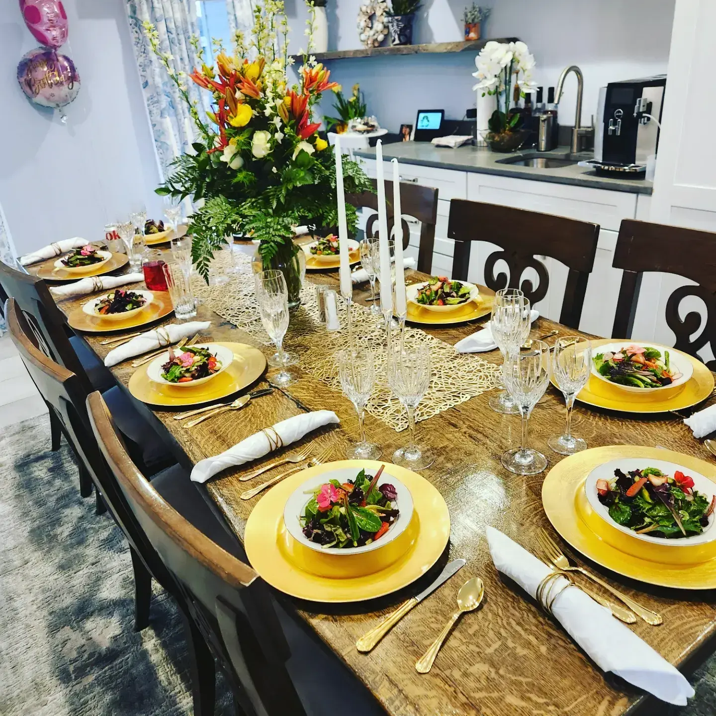 An intimate private dinner table set for Dragonfly guests
